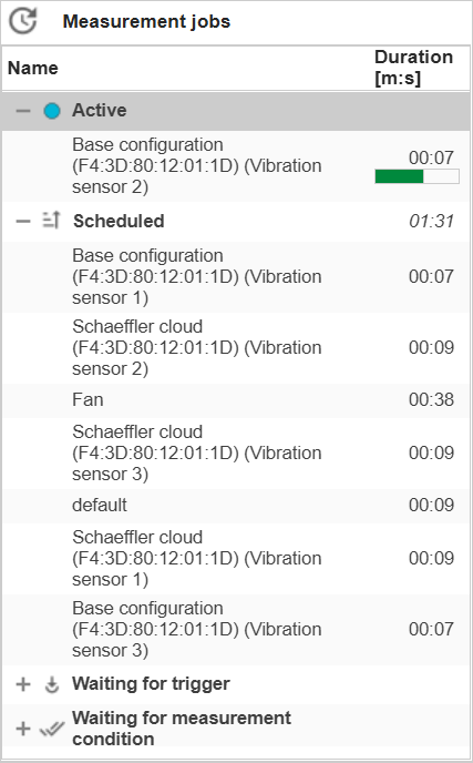 Display of the measurement time in SmartWeb
