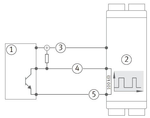 Connection diagram for an NPN sensor